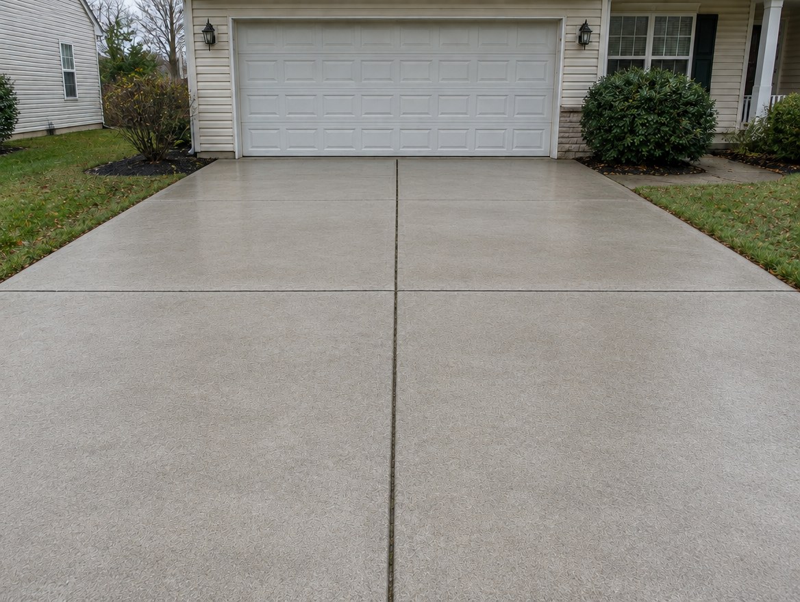 The same driveway after cleaning